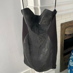 Shipley & Halmos Black Leather Bustier Dress